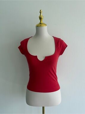 Out From Under Red Notch Neck Baby Tee